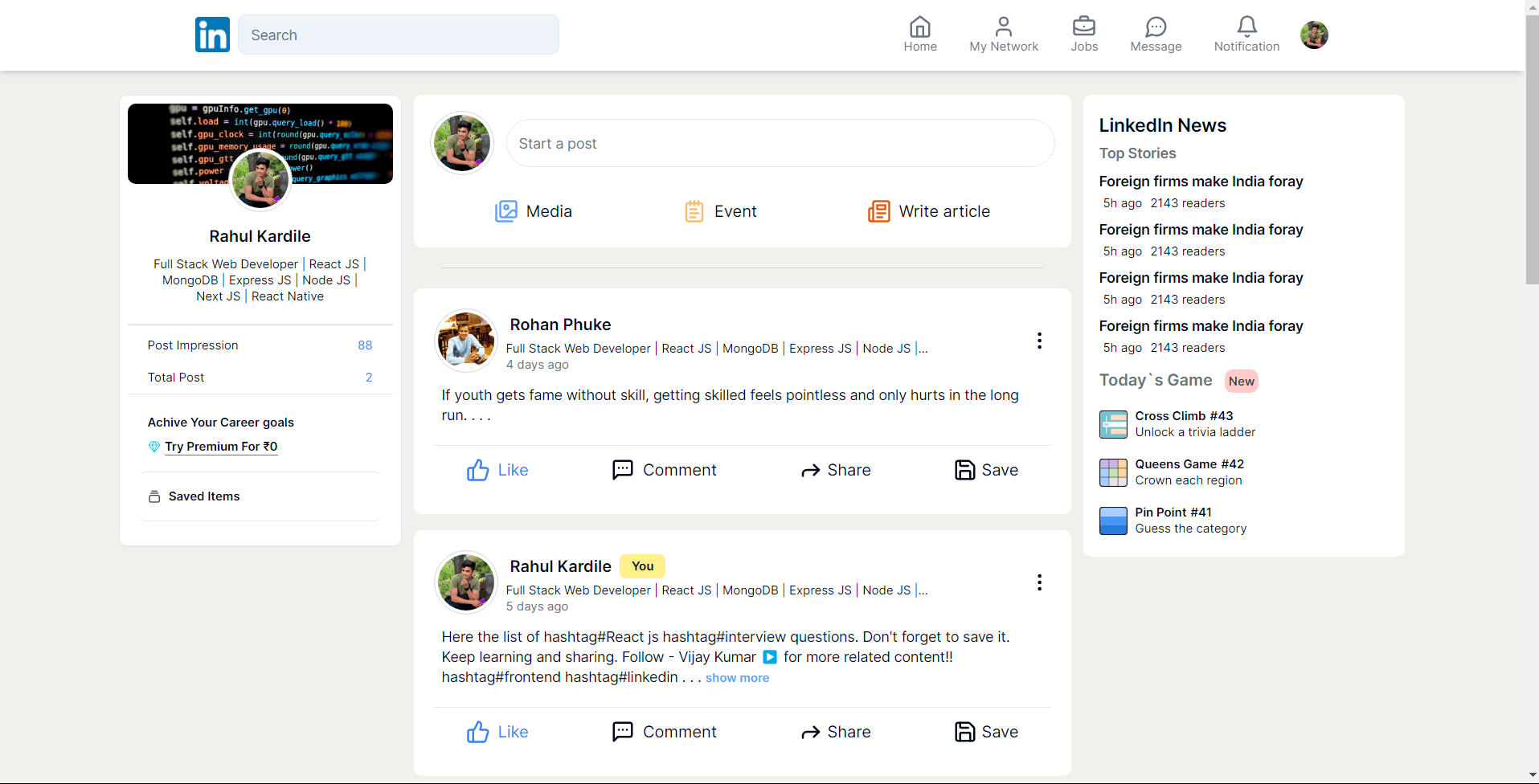 LinkedIn Clone